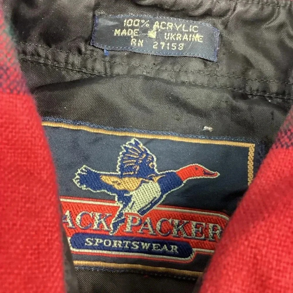 Vintage 70s plaid button front flannel - Picture 3 of 4